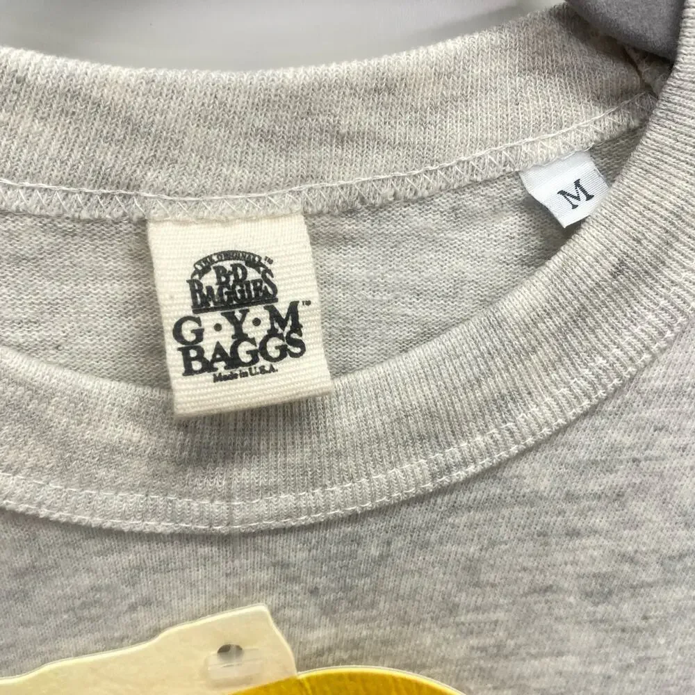 New Vintage 90’s B-D BAGGIES Grey T Shirt Mens M Med GYM BAGGS Crew Neck Tee NWT